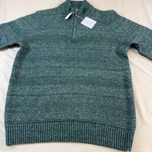 Joseph Abboud Indigo Blue Mens Large Quarter Zip Cotton Stretch Sweater M325576